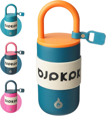BJPKPK 13oz Insulated Stainless Steel Loop Tumbler With Lid And Handle Travel Coffee Mug Thermal Cup,Latte