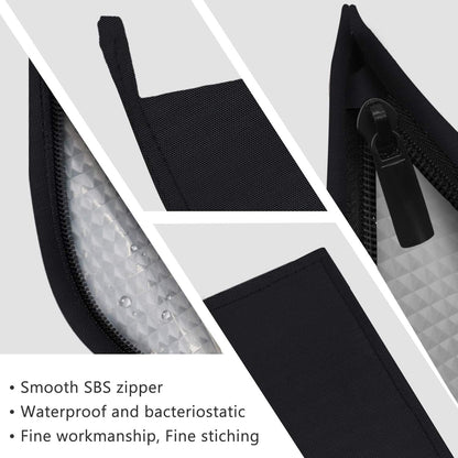 Aosbos Reusable Straws & Chopsticks Case, Portable Carrying Bag, Small Pouch for Stainless Steel, Silicone, Plastic, Straws, Travel Utensil Sets - Grey