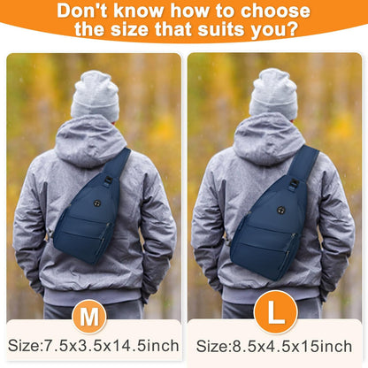 Pritent Crossbody Bags for Women Men Trendy Sling Bag Backpack Casual Chest Bag with Convertible Shoulder Strap