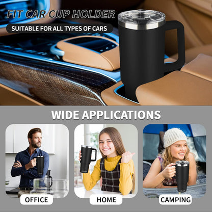 40 oz Tumbler with Handle, Insulated Tumbler with Lid and Straw, Reusable Stainless Steel Vacuum Insulated Cup, 100% Leak Proof Thermal Travel Coffee Mug Cup for Cold and Hot (Light Purple)