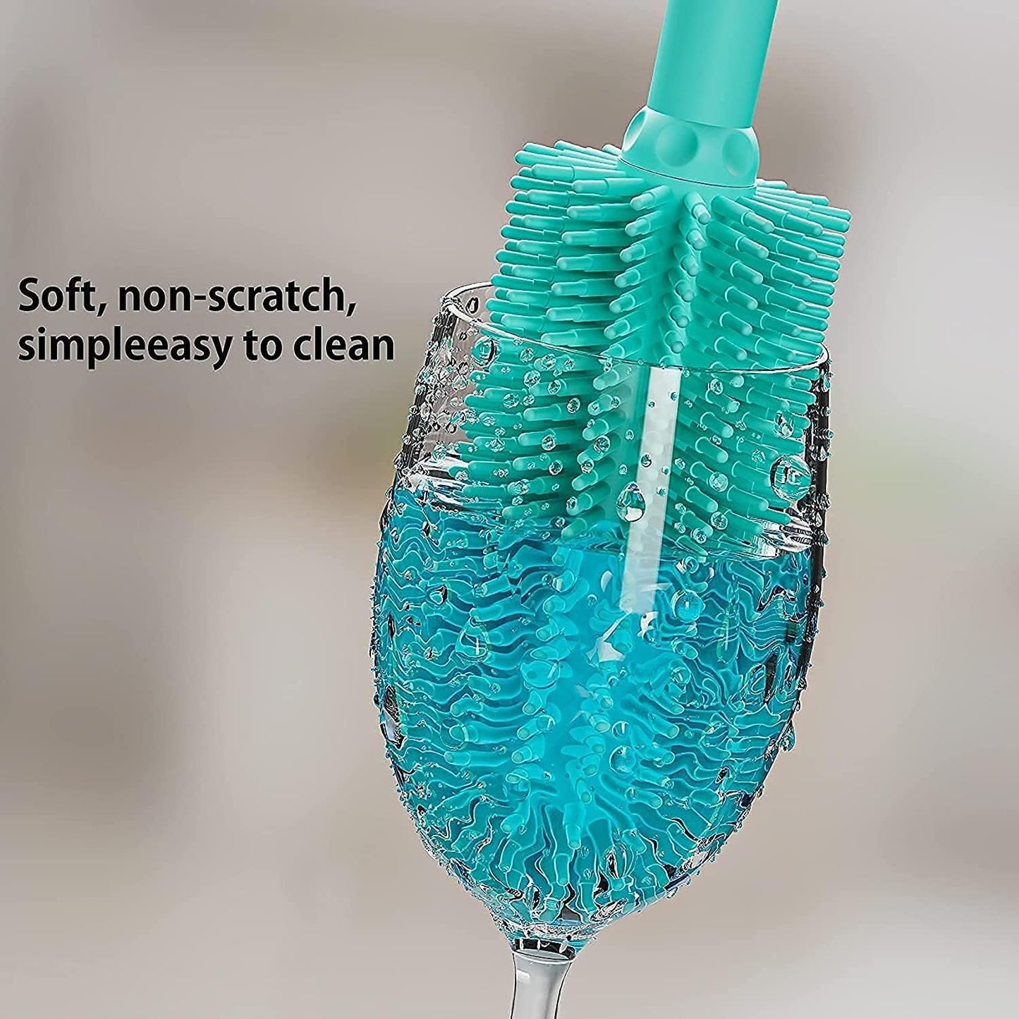 Long Silicone Bottle Cleaning Brush | 2 Pack| 16”+13”Water Bottle Brush Cleaner Brush for Hydro Flask,Glassware,Vacuum Sports Bottle&Vases,Silicone Water Bottle Cleaner Brush for Narrow Neck