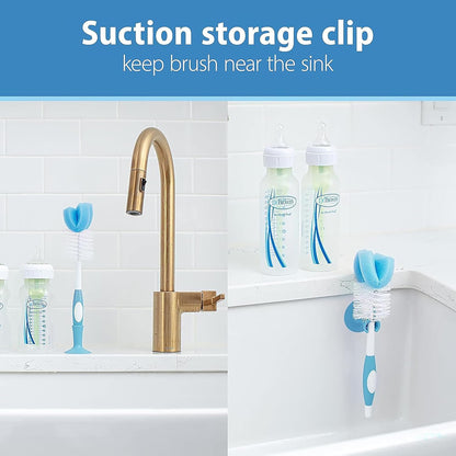 Dr. Brown's Silicone Cleaning Brush Set with Bottle, Spout, and Straw Brush, 3 Brushes to Clean Baby Bottles, Spouts, Nipples, and Straws, BPA Free – 3-Pack