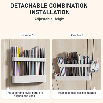 ABLY Straw Holder, reusable straw storage rack, suitable for kitchen walls, counters, cabinet doors, refrigerator doors, etc (Dark blue)