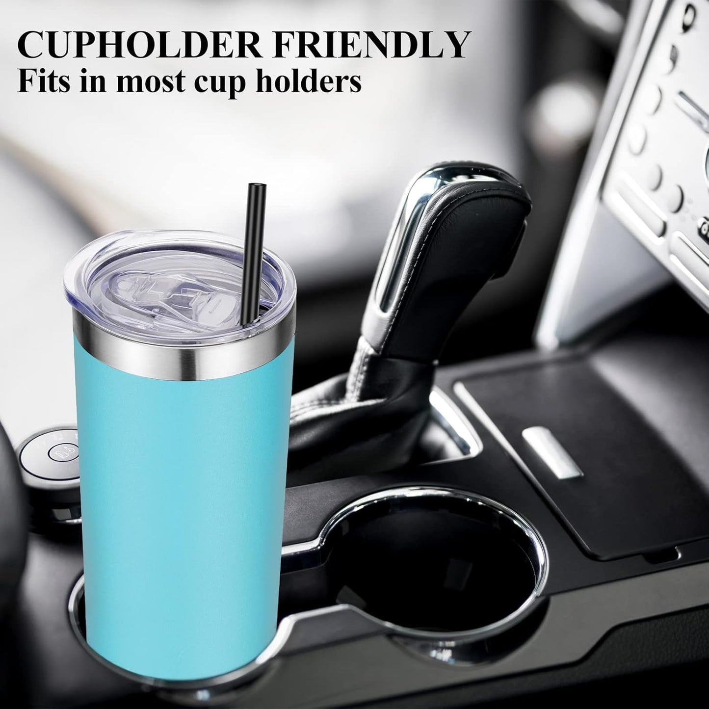 VEGOND Stainless Steel Skinny Tumbler, 20 oz Vacuum Insulated Tumbler with Lid and Straw, Double Wall Coffee Cup, Travel Mug for Cold Hot Drinks, Light Pink 1 Pack