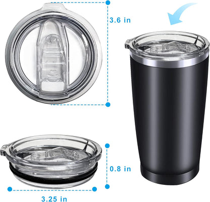 20oz Tumbler Replacement Lids Spill Proof Splash Resistant Lids Covers for 3.25in Cup Mouth Compatible with Classic Stainless Steel Tumblers YETI Rambler Atlin, Beast Juro SUNWILL Cup (2 Pack)