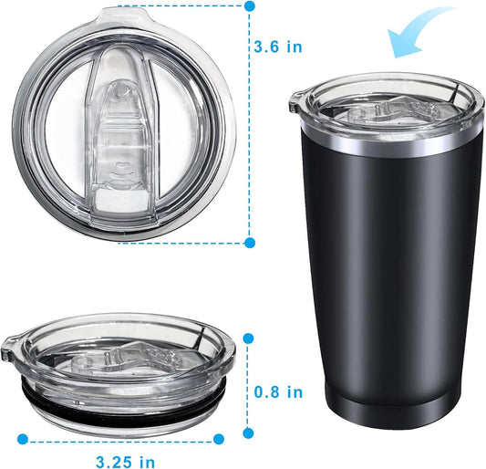 20oz Tumbler Replacement Lids Spill Proof Splash Resistant Lids Covers for 3.25in Cup Mouth Compatible with Classic Stainless Steel Tumblers YETI Rambler Atlin, Beast Juro SUNWILL Cup (2 Pack)