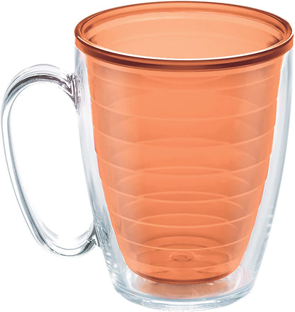 Tervis Clear & Colorful Tabletop Made in USA Double Walled Insulated Tumbler Travel Cup Keeps Drinks Cold & Hot, 16oz Mug, Clear