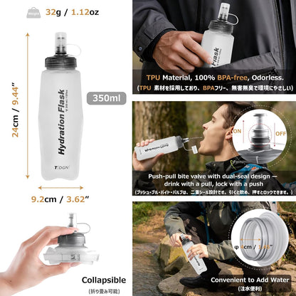 Azarxis Running Water Bottles Flask BPA Free Leakproof Hydration Vest Packs Waist Belt Replacement for Triathlon Marathon Hiking Cycling Climbing Runner