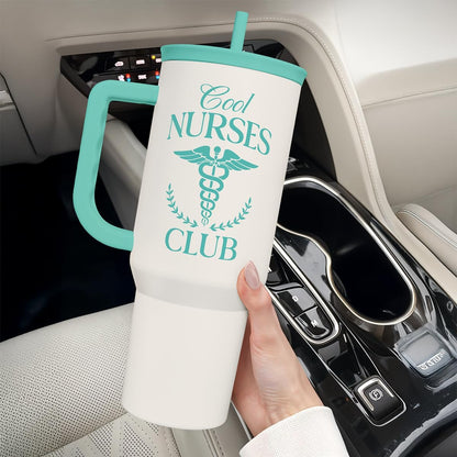 Floral Tumbler with Handle 40oz, Stainless Steel Insulated Tumblers Coffee Travel Mug Cup with Straw, Flower Coffee Cup Gifts for Women Girls, Gift for Her on Christmas Birthday Mothers Day