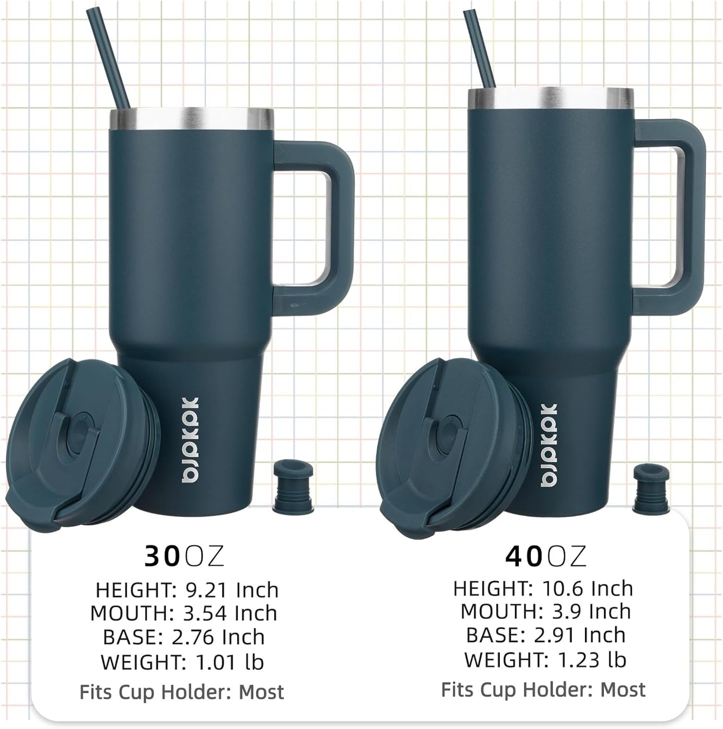 BJPKPK 30oz Stainless Steel Insulated Tumbler With Handle And Lid Straw Travel Coffee Mug Thermal Cup,Black