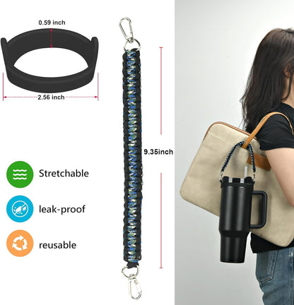 Wongeto Paracord Handle Strap for Stanley Cup - Heavy Duty Compatible with Stanley 40oz 30oz Tumbler, Stanley Cup Accessories