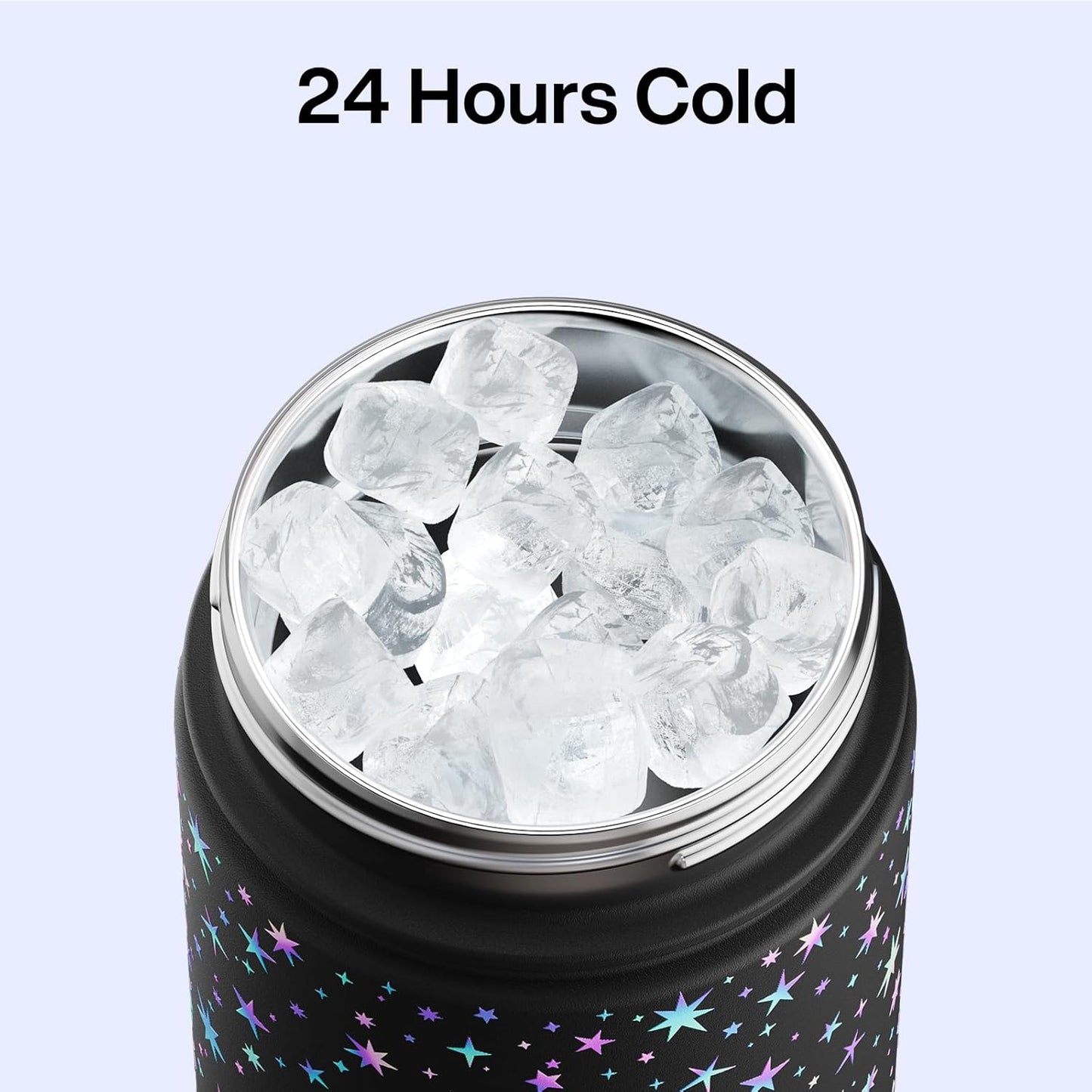 ENCOOL Insulated Water Bottle with Straw Stainless Steel Water Bottle, Leak-Proof, BPA-Free, Double Wall Vacuum Keeps Cold for 24 Hours for Sports, Travel, School (26 oz, Cotton Candy) - Colors D