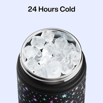 ENCOOL Insulated Water Bottle with Straw Stainless Steel Water Bottle, Leak-Proof, BPA-Free, Double Wall Vacuum Keeps Cold for 24 Hours for Sports, Travel, School (26 oz, Cotton Candy) - Colors D