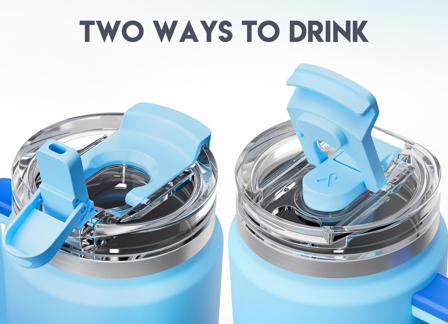 Meoky 32 oz Tumbler with Handle, Insulated Tumbler with Lid and Straw, Stainless Steel Travel Mug, Keeps Cold for 24 Hours, 100% Leak Proof, Fits in Car Cup Holder (Night)
