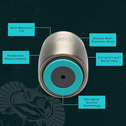 Toadfish Non-tipping 10oz Double Wall Insulated Stainless Steel Rocks Tumbler w/ East Slide Lid - Graphite