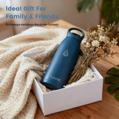 32oz Insulated Stainless Steel Water Bottle with Handle, Double Wall Leakproof Sport Water Bottle, BPA-Free, Keeps Cold 24H/Hot 12H, Ideal Gym Bottle for Men, Women, Office, Hiking, Black