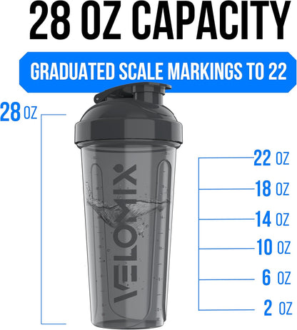 VELOMIX -6 PACK- 28 oz Protein Shaker Bottle for Protein Mixes - 6x Wire Whisk | Leak Proof Shaker Cups for Protein Shakes | Protein Shaker Bottle Pack | Protein Shake Cup (Earth Tones Collection)