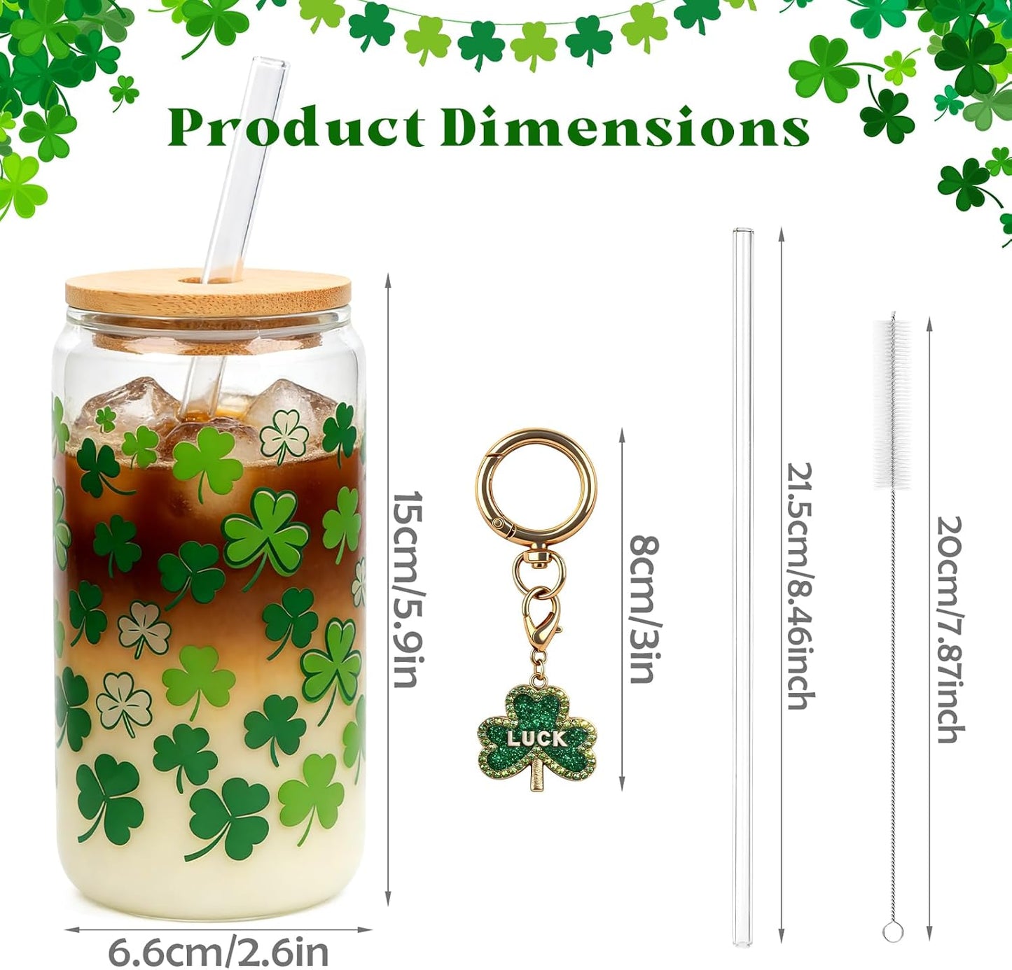 Mason Life Matcha Cup, 18 OZ Cute Glass with Lid and Straw, Matcha Drinking Cup Beer Can Glass for Valentines Day Gift Iced Coffee Smoothie Cocktail Milk Mother's Gifts