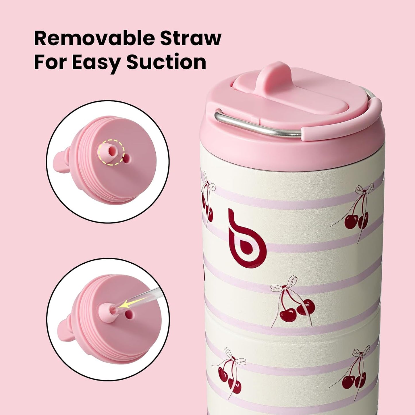 BOTTLE BOTTLE Insulated Water Bottle 24oz with Straw Lid and Handle for Sports Travel Gym Stainless Steel Water Bottles Double-Wall Vacuum Metal Leak Proof BPA-Free