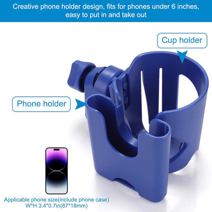 Accmor Stroller Cup Holder, Universal Cup Holder for Walker Wheelchair Bike, 360° Rotatable Stroller Cup Holder Attachment Accessories for Walker, Wheelchair, Scooter