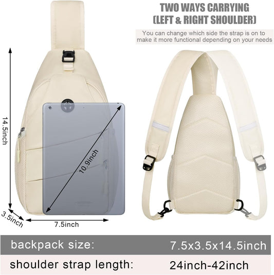 Pritent Crossbody Bags for Women Men Trendy Sling Bag Backpack Casual Chest Bag with Convertible Shoulder Strap