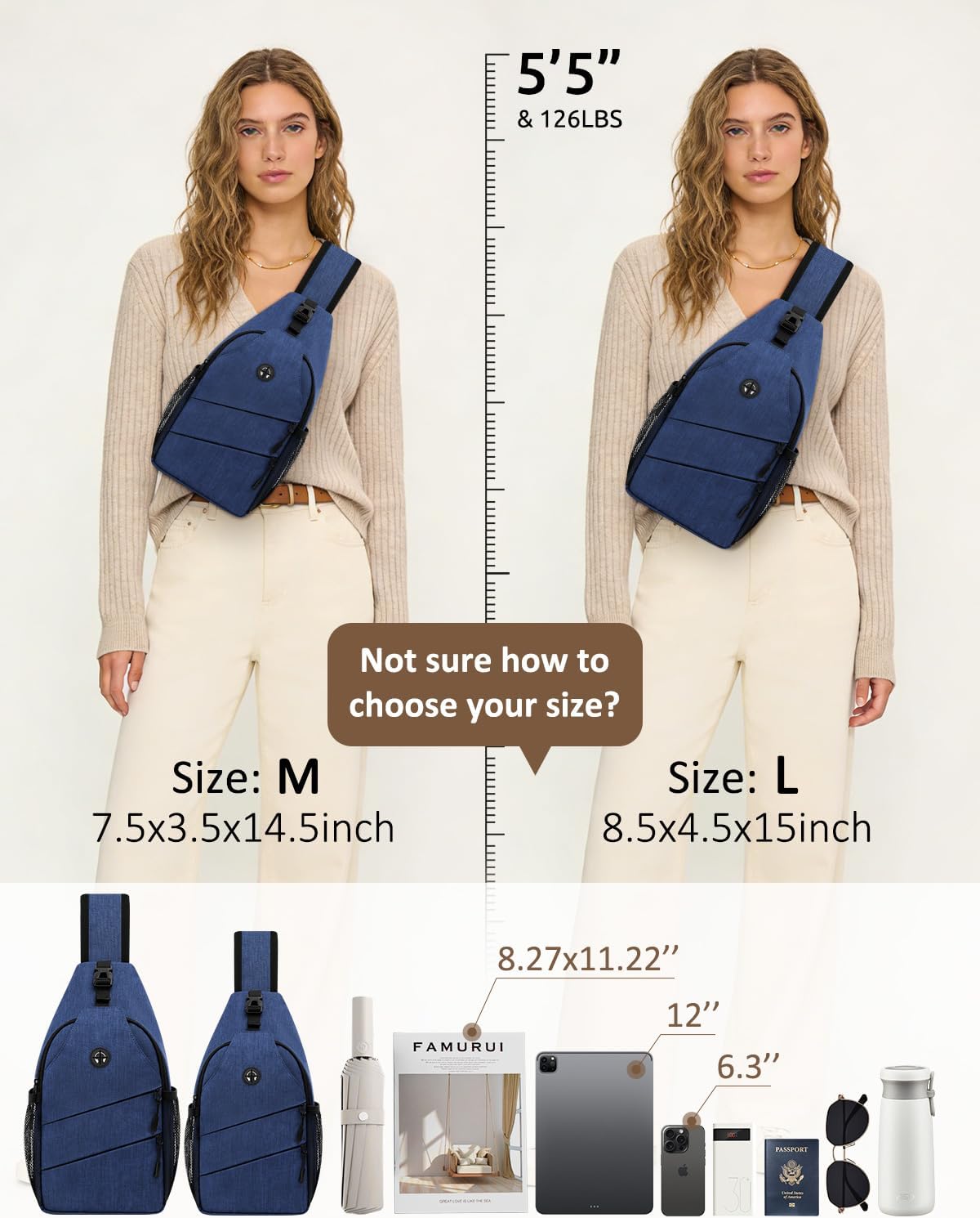 Pritent Crossbody Bags for Women Men Trendy Sling Bag Backpack Casual Chest Bag with Convertible Shoulder Strap