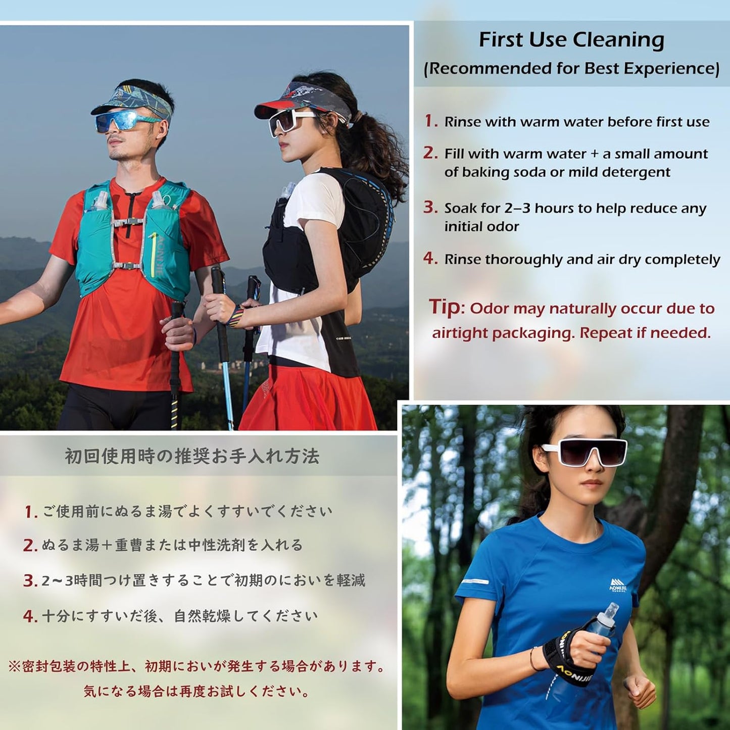 TRIWONDER Handheld Water Bottle for Running, Quick Grip Chill 17 oz Handheld Soft Water Bottle with Hand Strap Hydration Pack, BPA Sport Soft Flask (Blue)