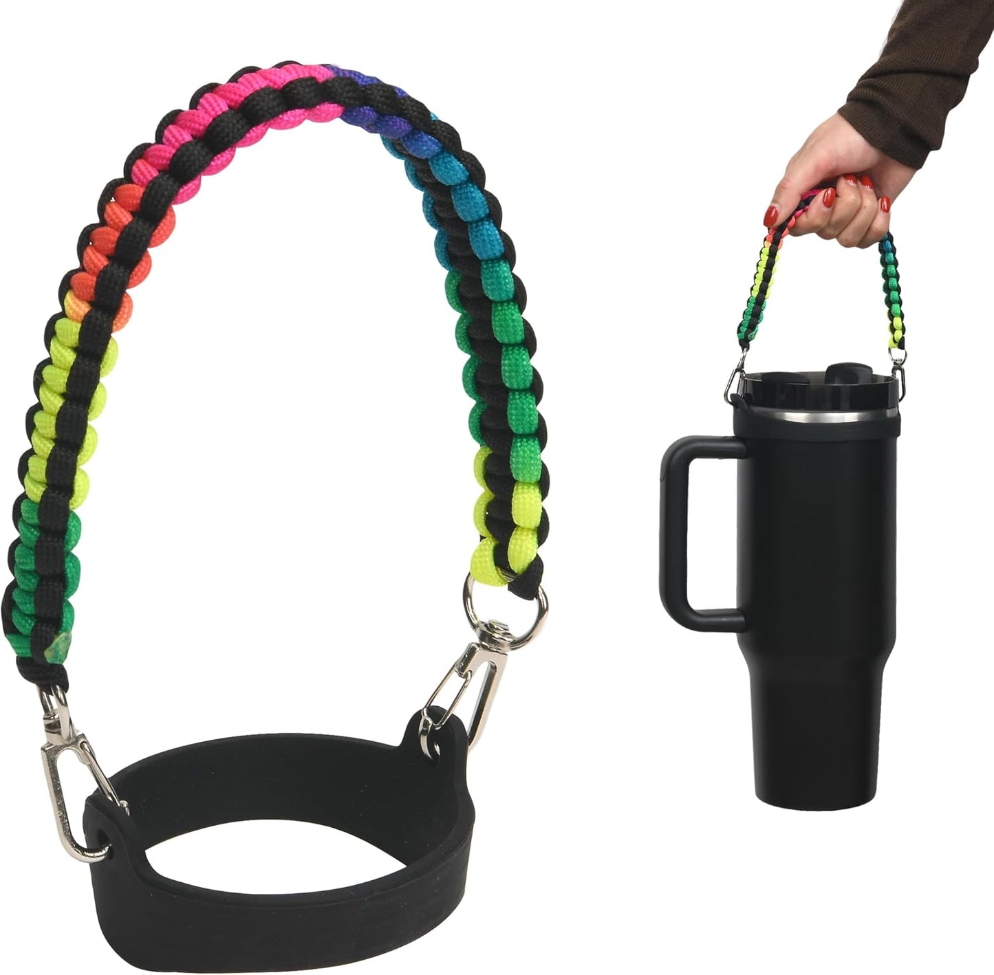 Wongeto Paracord Handle Strap for Stanley Cup - Heavy Duty Compatible with Stanley 40oz 30oz Tumbler, Stanley Cup Accessories