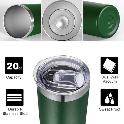 VEGOND Stainless Steel Skinny Tumbler, 20 oz Vacuum Insulated Tumbler with Lid and Straw, Double Wall Coffee Cup, Travel Mug for Cold Hot Drinks, Light Pink 1 Pack