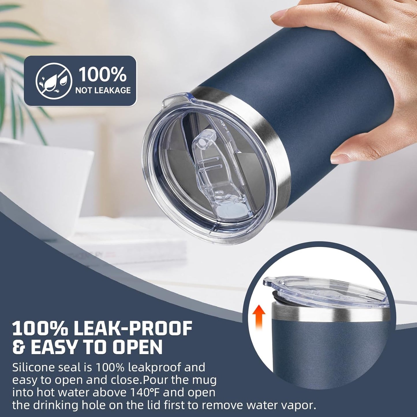 20 oz Tumbler with Lids and Straws, Stainless Steel Insulated Travel Coffee Mug, Double Wall Vacuum Insulated Tumblers, Powder Coated Coffee Tumbler for Cold & Hot Drinks (Light Purple)