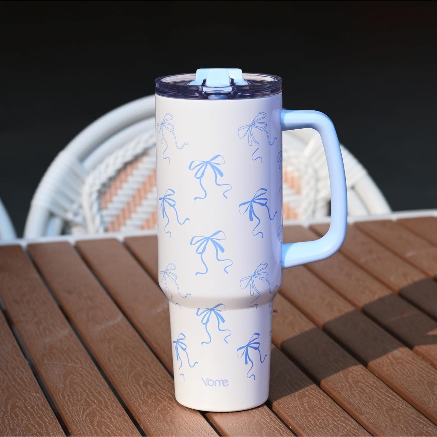 YOME 40oz Nurse Tumbler with Handle and Flip Straw | Stainless Steel Insulated Water Bottle | Keeps Drinks Cold | Dishwasher Safe | Cupholder Friendly | Gift Gym Travel Yoga