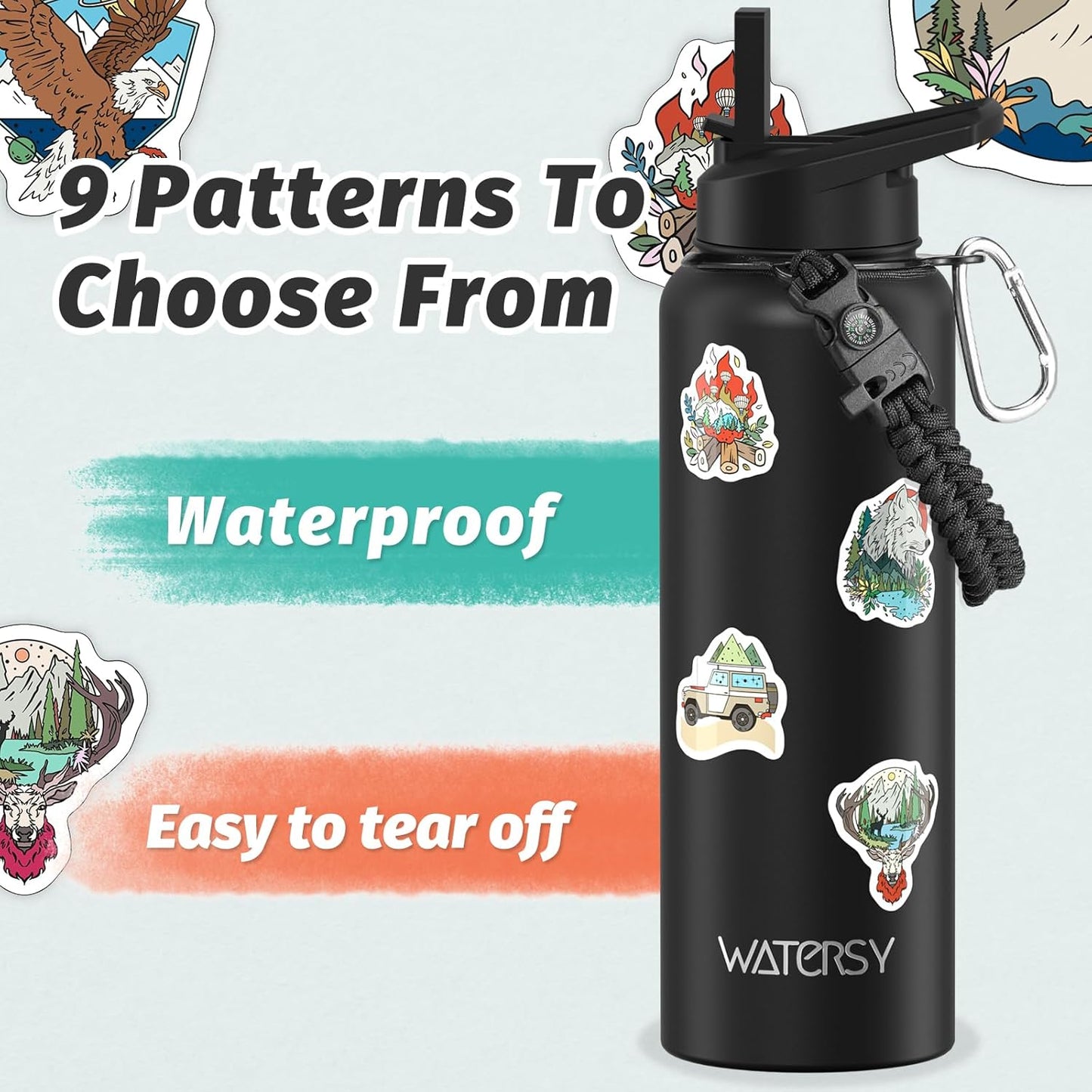 40oz Insulated Water Bottle (Cold for 48 Hrs),BPA Free&Leak Proof,Stainless Steel Water Flask,Water Jug with Straw Spout Lids for Gym,Hiking,Travel,Black Blue