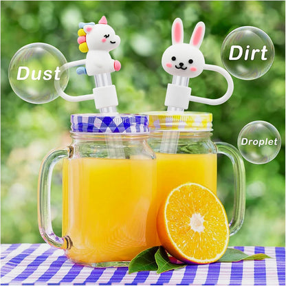 Straw Cover Cap for Stanley Cup,Silicone Straw Topper 10 mm 0.4 in Reusable Straw Tips Lids,Straw Tip Covers for Stanley Cups Accessories