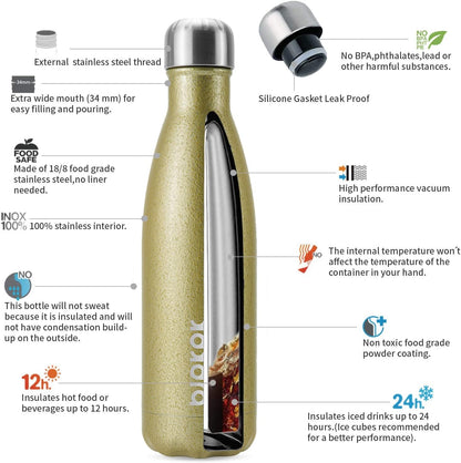 BJPKPK Insulated Water Bottle 12oz Small Stainless Steel Water Bottles Reusable Metal Thermal Keep Cold and Hot,Dreamy Purple - Colors A