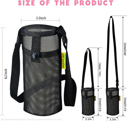 Water Bottle Holder with Strap, Premium Water Bottle Carrier with Strap Easy Clean, Light Water Bottle Carrier Bag, Water Bottle Holder with Pocket for Hiking, Walking, Travel