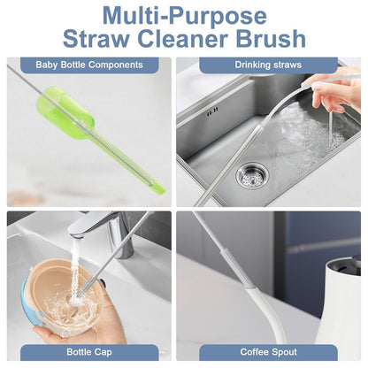 Silicone Cleaning Brush Kit,Water Bottle and Straw Cleaner Brush Set for Tumbler,Baby Bottle,Breast Pump Part,Nipple,Sippy Cup,Glass,Dishwasher Safe,BPA Free,3 Pcs