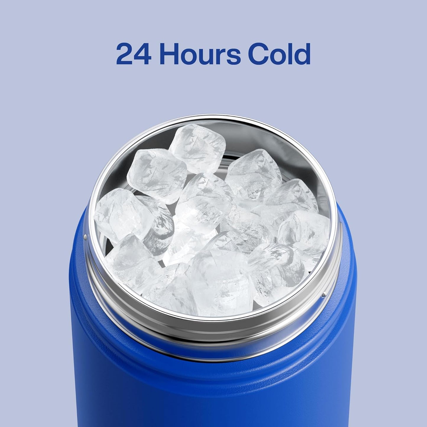ENCOOL Insulated Water Bottle with Straw Stainless Steel Water Bottle, Leak-Proof, BPA-Free, Double Wall Vacuum Keeps Cold for 24 Hours for Sports, Travel, School (26 oz, Cotton Candy) - Colors C