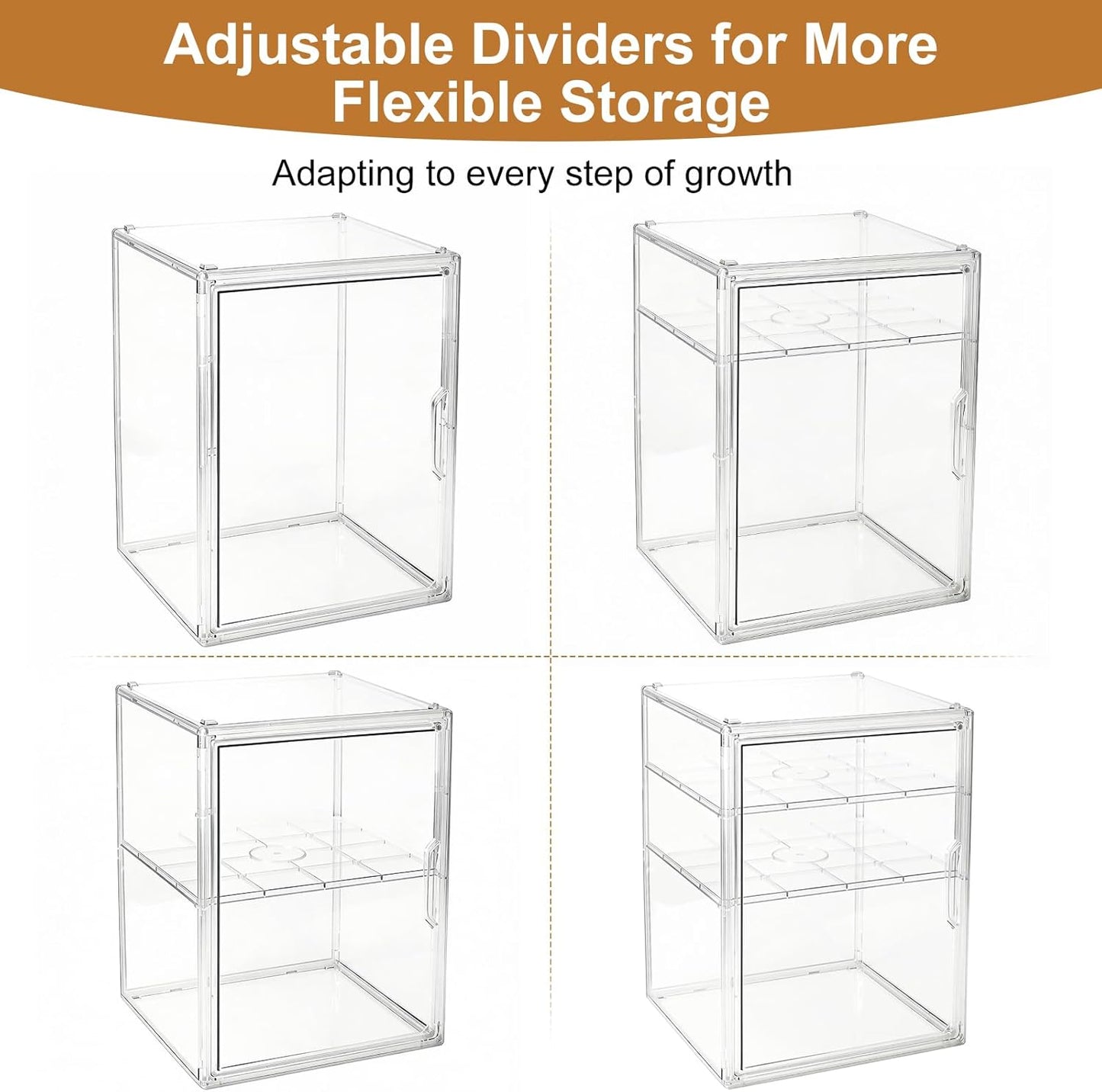 ERTIUANIO Baby Bottle Organizer – 3 Tier Bottle Storage Organizer Baby for Nipples, Pump Parts, Food Jars – Clear Acrylic Bottle Station Organizer for Countertop and Kitchen, Gifts for New Mom