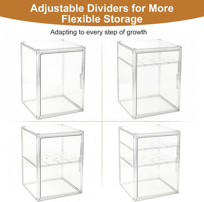 ERTIUANIO Baby Bottle Organizer – 3 Tier Bottle Storage Organizer Baby for Nipples, Pump Parts, Food Jars – Clear Acrylic Bottle Station Organizer for Countertop and Kitchen, Gifts for New Mom