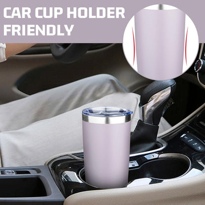 20oz Tumbler with Lid Double Wall Vacuum Insulated Travel Coffee Mug Stainless Steel Thermal Cup Powder Coated Sturdy Coffee Tumbler for Hot and Cold Beverage (Baby blue,1)