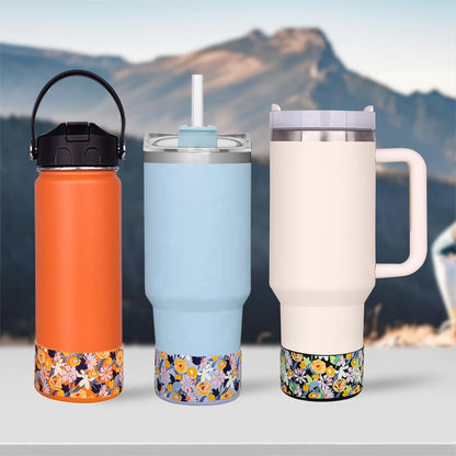 HEYSKAY 2pcs Protective Flask Silicone Boot Base for Stanley Quencher Adventure 40oz & Stanley IceFlow 20oz 30oz Tumbler, and Compatible with 12-24oz Hydro Sport Water Bottles,Yeti and More
