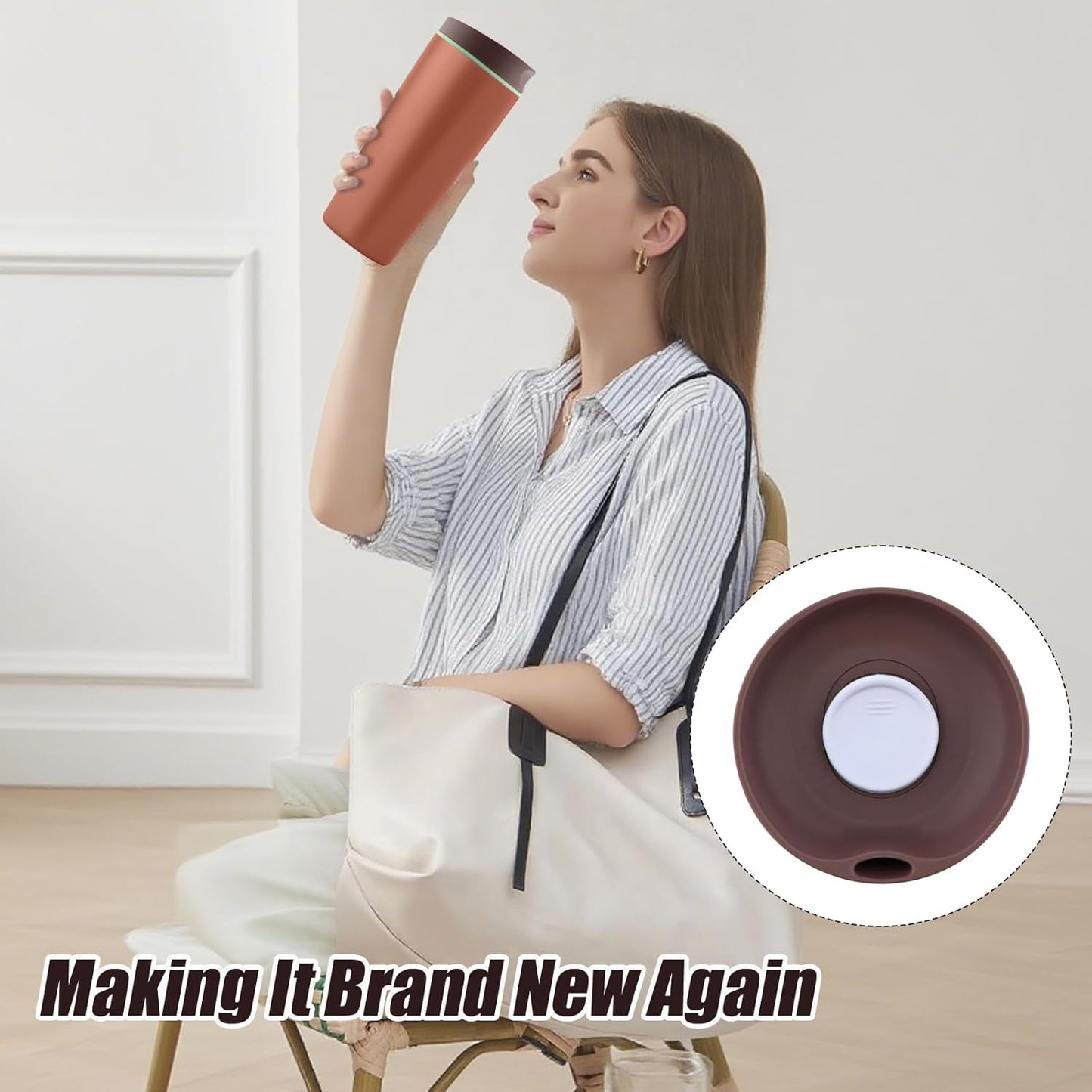 Replacement Slider Lid for Owala SmoothSip 20oz & 12oz, Top Cover Compatible with Owala 24oz Coffee Tumbler, Coffee Travel Mugs Leakproof Accessories, BPA-Free (Black Cherry)