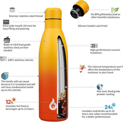 BJPKPK Insulated Water Bottle 12oz Small Stainless Steel Water Bottles Reusable Metal Thermal Keep Cold and Hot,Dreamy Purple - Colors B