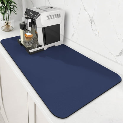 WISELIFE Coffee Mat Super Absorbent Dish Drying Mat Coffee Bar Accessories Match with Machine Large Drying Mats for Kitchen Counter 12" W x 19" L, Black