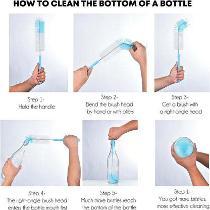 ALINK 17 inch Extra Long Bottle Cleaning Brush Cleaner for Washing Narrow Neck Beer/Wine/Thermos, Brewing Bottles, Hummingbird Feeder