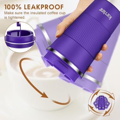 KETIEE Travel Coffee Mug Spill Proof 12oz, Insulated Travel Mug to Go, Reusable Coffee Cup with Seal Lid, Vacuum Stainless Steel Tumbler for Hot/Cold Drinks (Red)