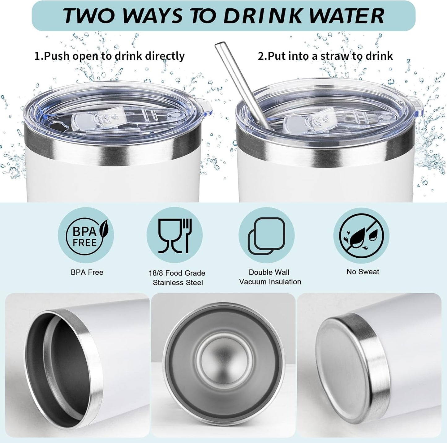 20oz Tumbler with Straw and Brush, Stainless Steel Vacuum Insulated tumbler, Double Wall Insulated Coffee Tumbler for Outdoor, Home, Travel,Office (Buff,1pcs)