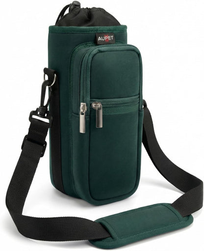 AUPET Water Bottle Sling Bag Sleeve Holder Carrier 25/32/40/64 oz,Insulated Crossbody Water Bottle Case Cover with Strap and Pockets for Men/Women Walking Hiking