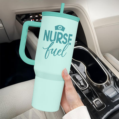 Floral Tumbler with Handle 40oz, Stainless Steel Insulated Tumblers Coffee Travel Mug Cup with Straw, Flower Coffee Cup Gifts for Women Girls, Gift for Her on Christmas Birthday Mothers Day