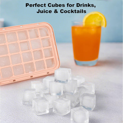 Ice Trays for Freezer with Lid & Bin, Ice Cube Tray Making 64 pcs Ice Cubes, Easy Press to Release Ice, Ice Tray with Storage Bin Chilling Cocktail Whiskey Coffee 2 Trays 1 Ice Bucket & Scoop (Black)